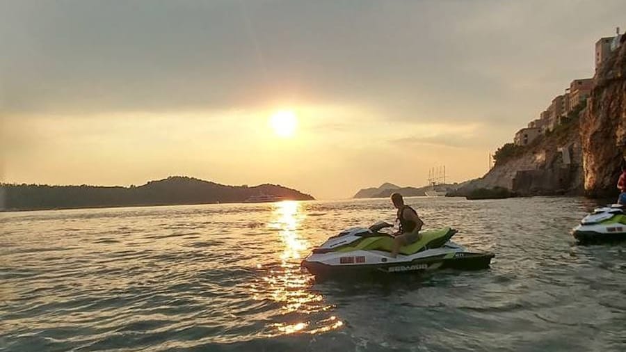 Marina Frapa Dubrovnik at sunset — the pier the boats and tours depart from