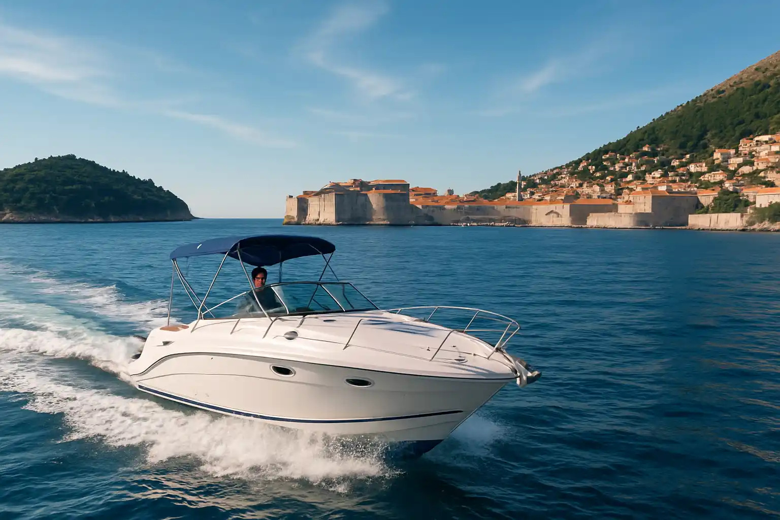 Rent a boat in Dubrovnik for groups — spacious boat perfect for 6-10 people